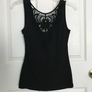 H&M Floral Lace Black Fitted Tank